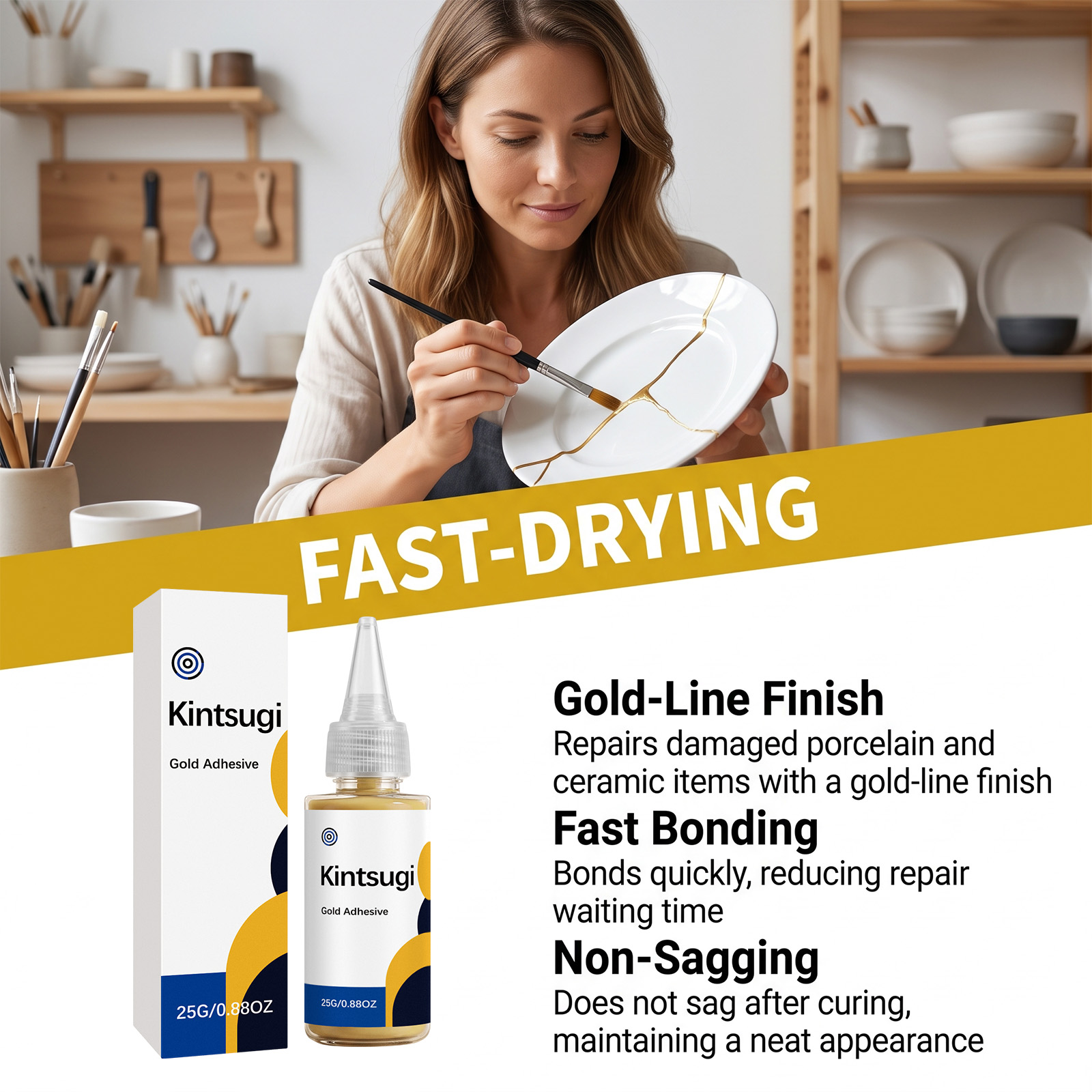 Multipurpose Kintsugi Glue For Ceramic Crack Ornament Adhesion Protection Handcraft Bonding Compound For Porcelain Repair