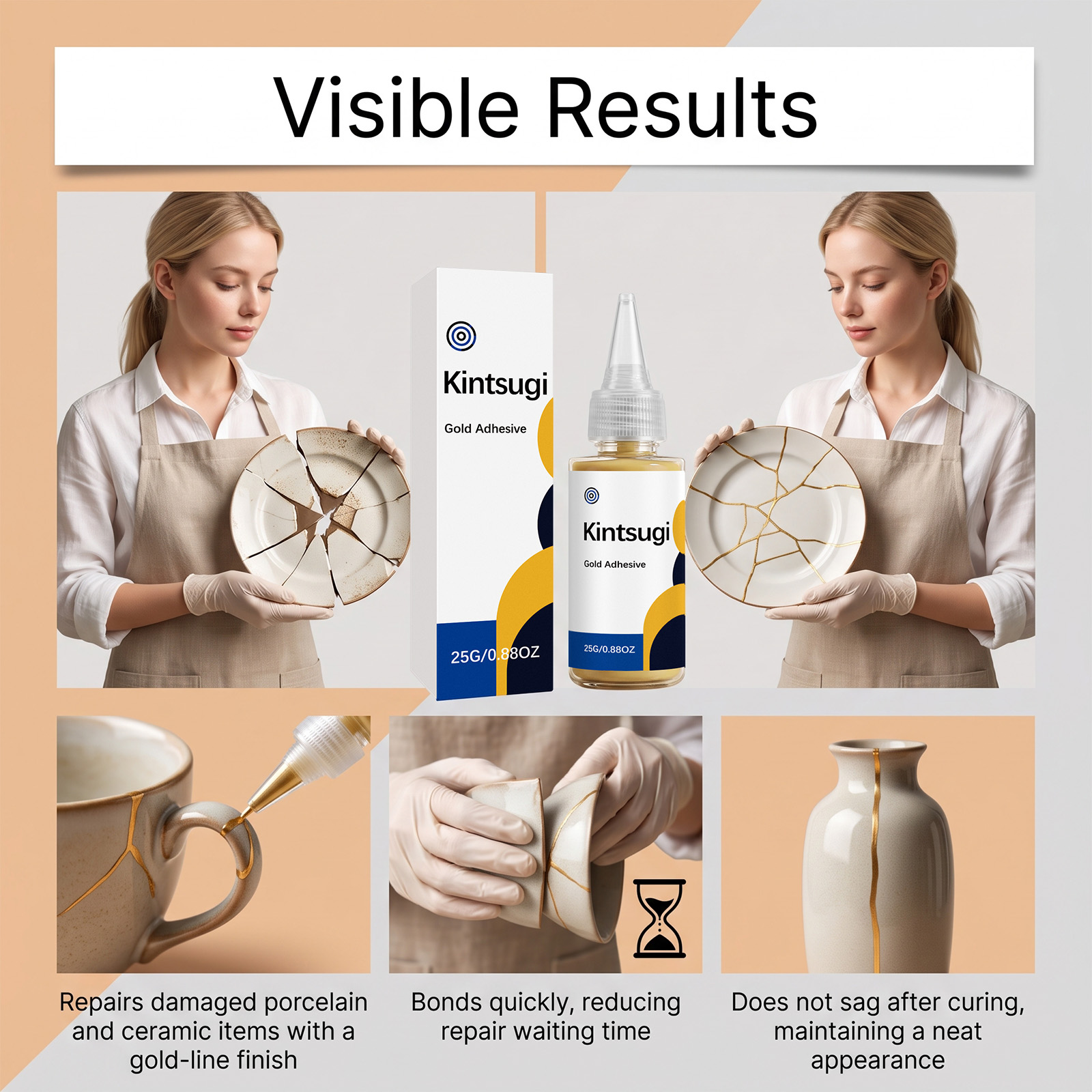 Multipurpose Kintsugi Glue For Ceramic Crack Ornament Adhesion Protection Handcraft Bonding Compound For Porcelain Repair