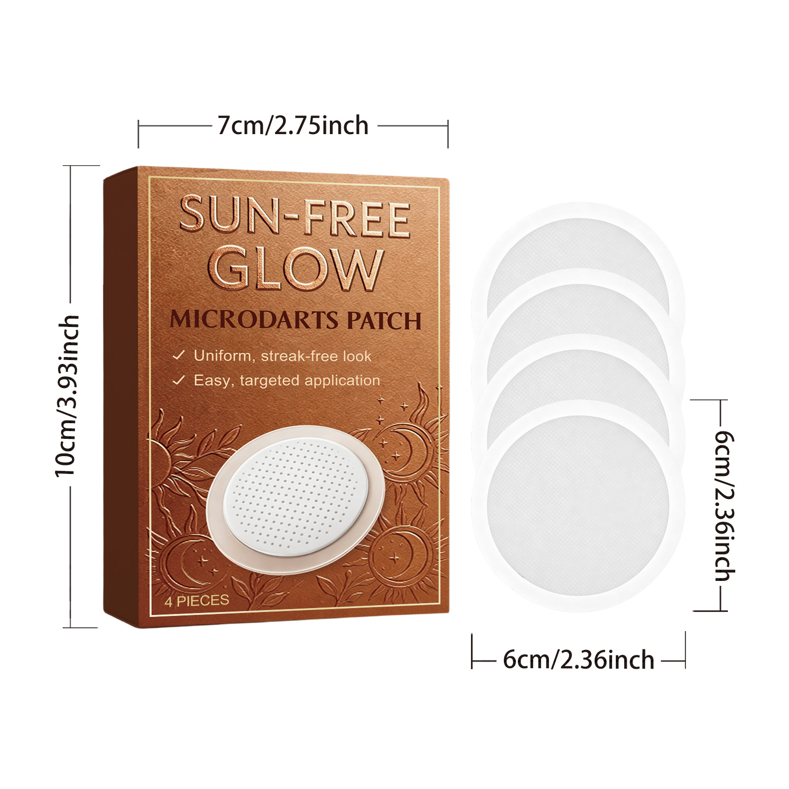 Sunless Bronzing Patch Thin Breathable Closefitting Partial Body Skin Local Tanning Care Sticker