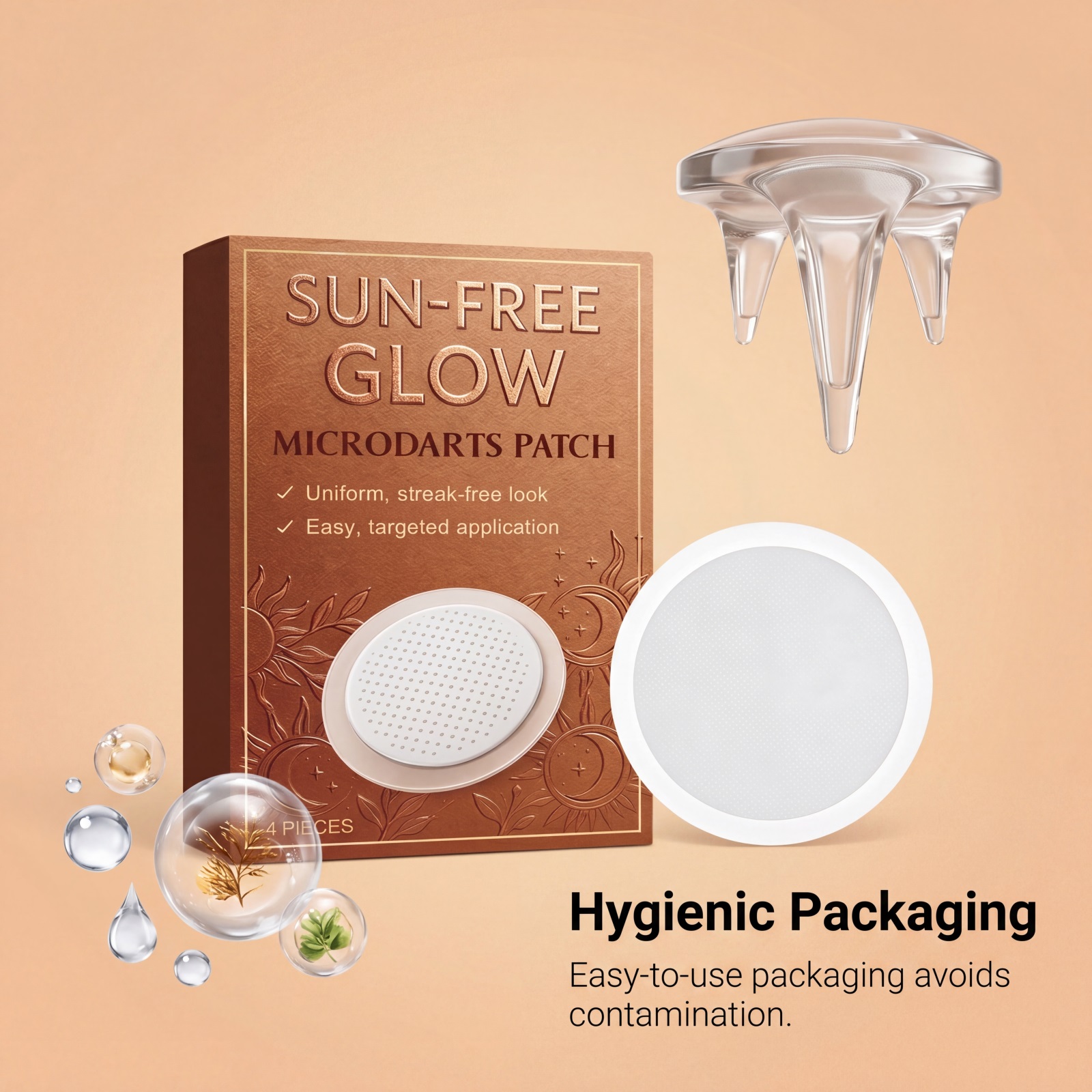 Sunless Bronzing Patch Thin Breathable Closefitting Partial Body Skin Local Tanning Care Sticker