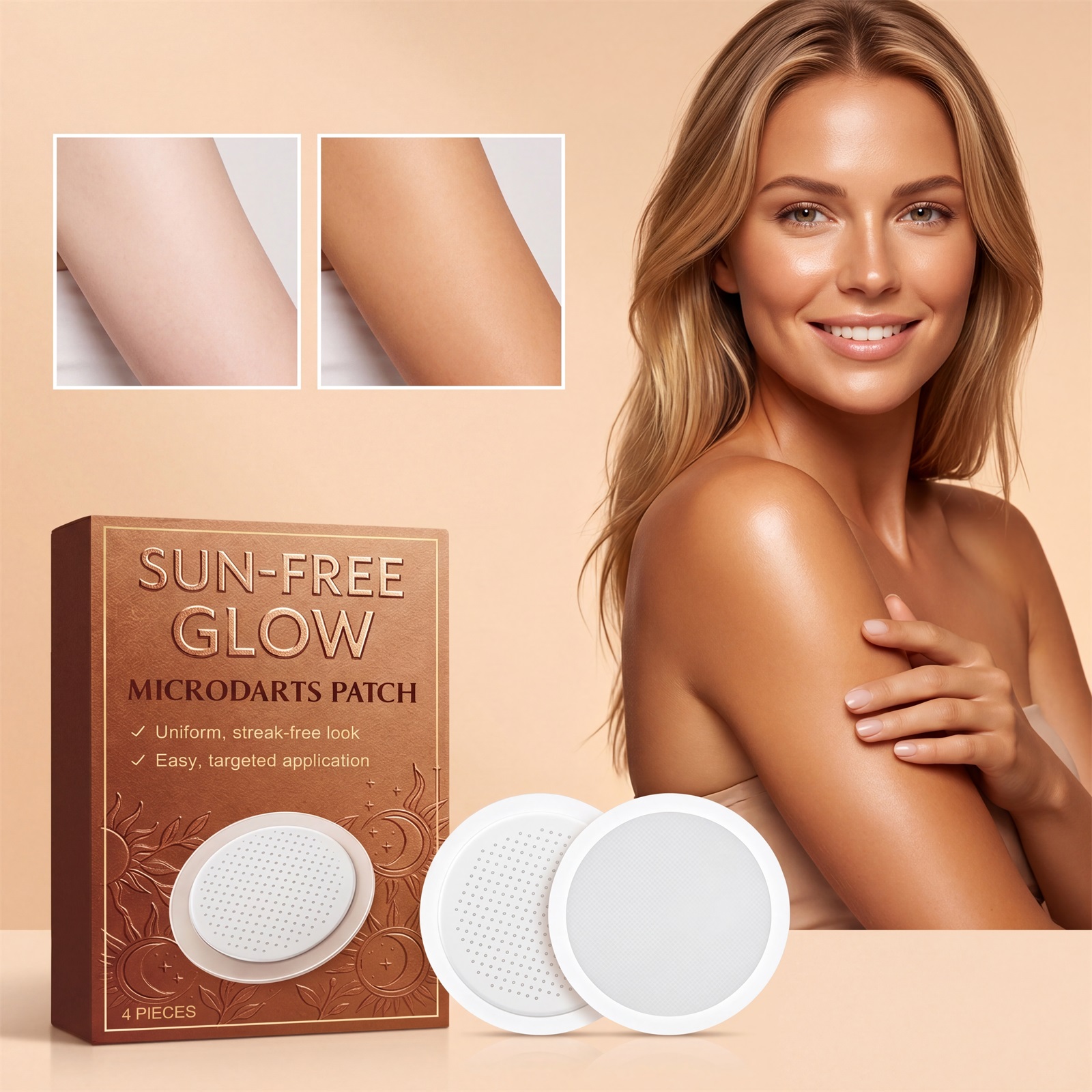 Sunless Bronzing Patch Thin Breathable Closefitting Partial Body Skin Local Tanning Care Sticker