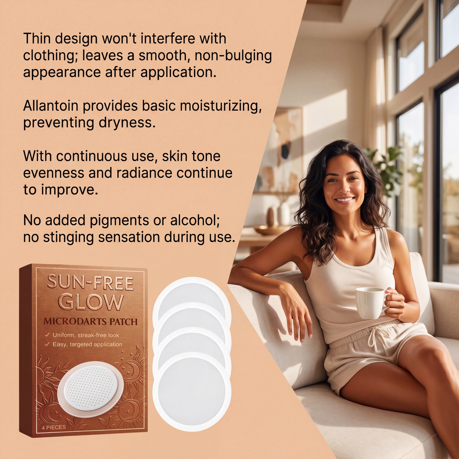 Sunless Bronzing Patch Thin Breathable Closefitting Partial Body Skin Local Tanning Care Sticker