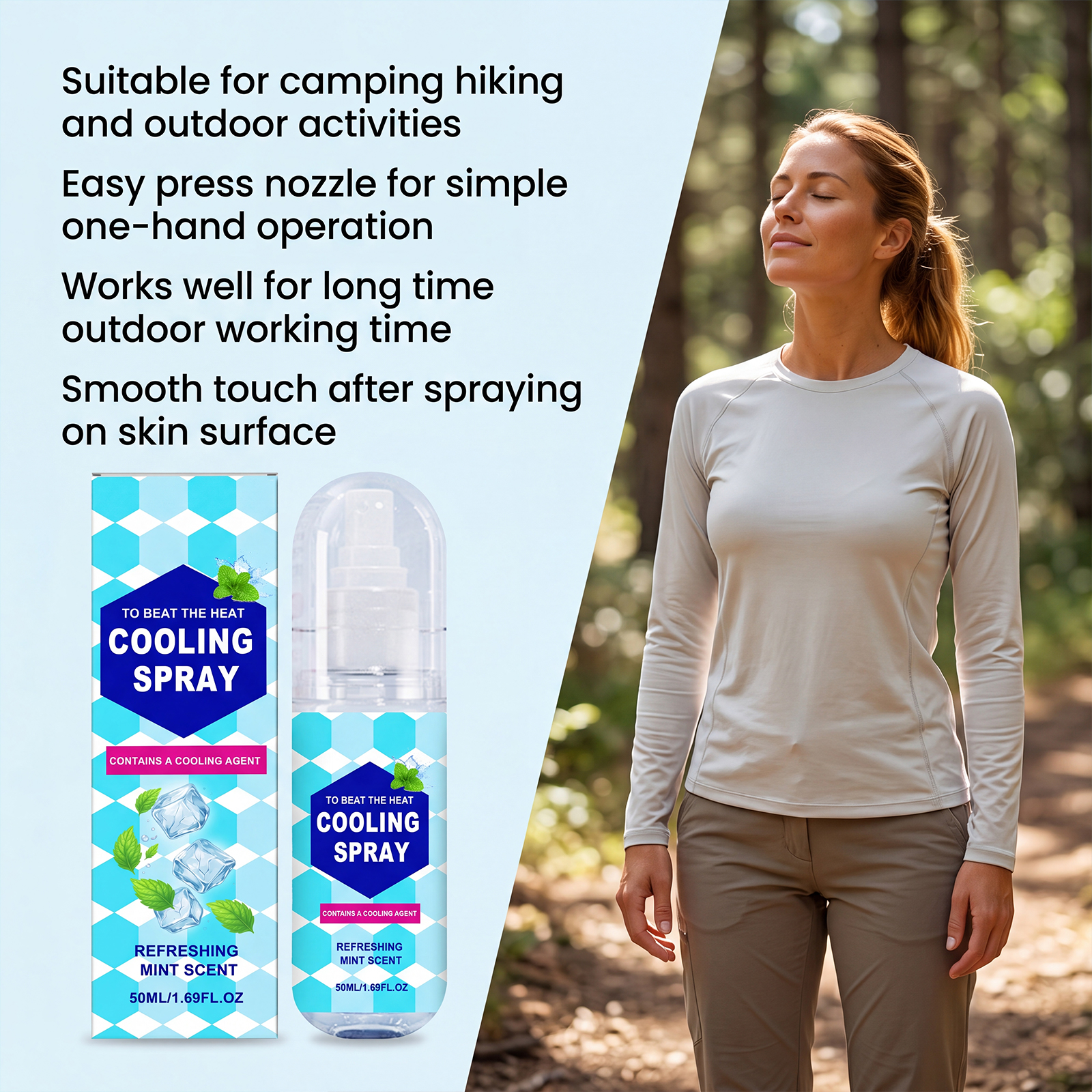 Cooling Spray Summer Outdoor Sports Running Fitness Sweaty Refreshing AntiSticky Portable Garment Mist