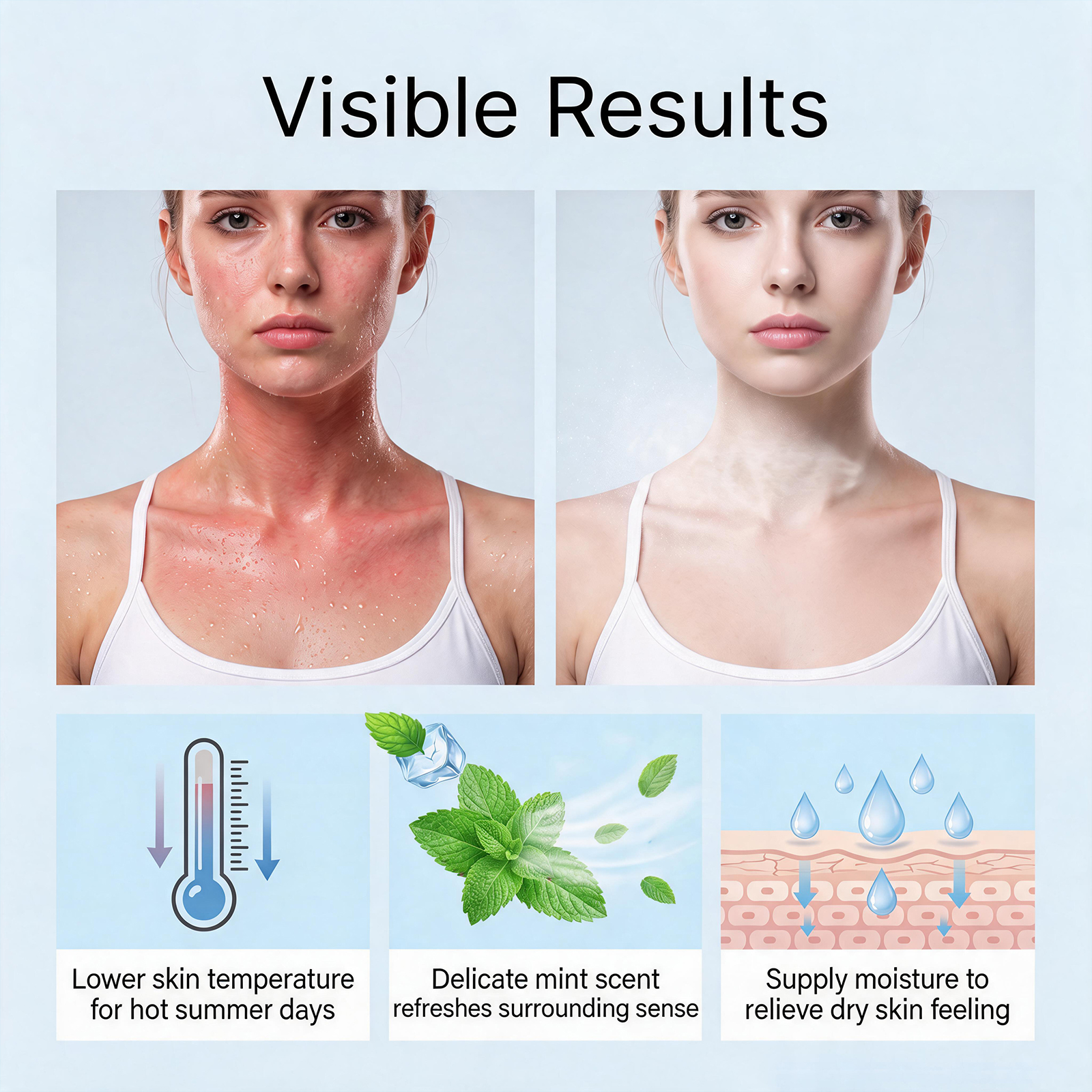 Cooling Spray Summer Outdoor Sports Running Fitness Sweaty Refreshing AntiSticky Portable Garment Mist