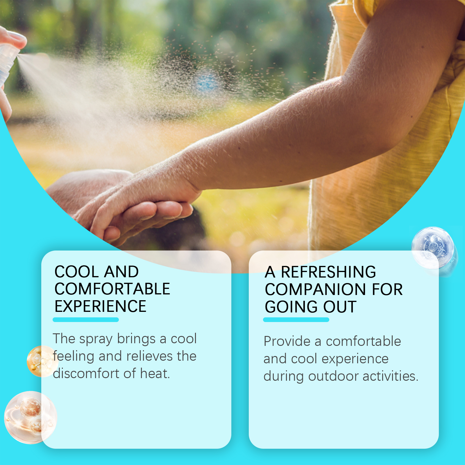 Cooling Spray Summer Outdoor Sports Running Fitness Sweaty Refreshing AntiSticky Portable Garment Mist
