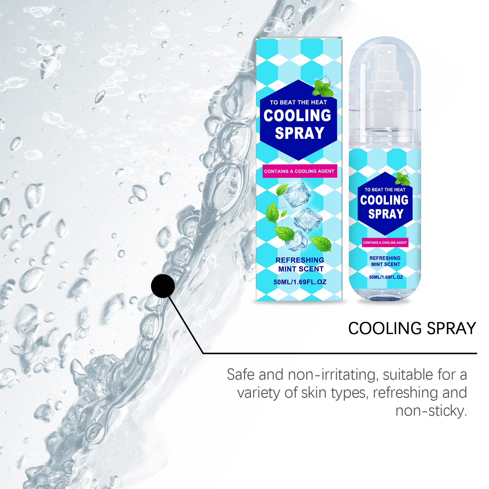 Cooling Spray Summer Outdoor Sports Running Fitness Sweaty Refreshing AntiSticky Portable Garment Mist