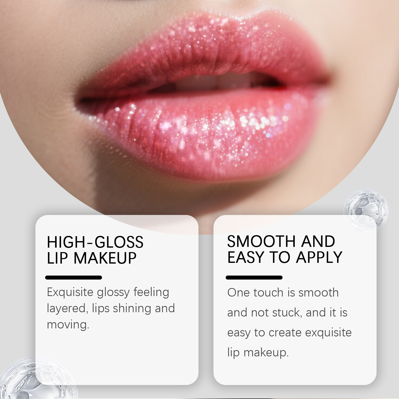 (Lilac Pink) Diamond Lip Gloss Shimmer Lipstick Natural Glossy Smooth Moist Easy Coloring Versatile Lip Makeup