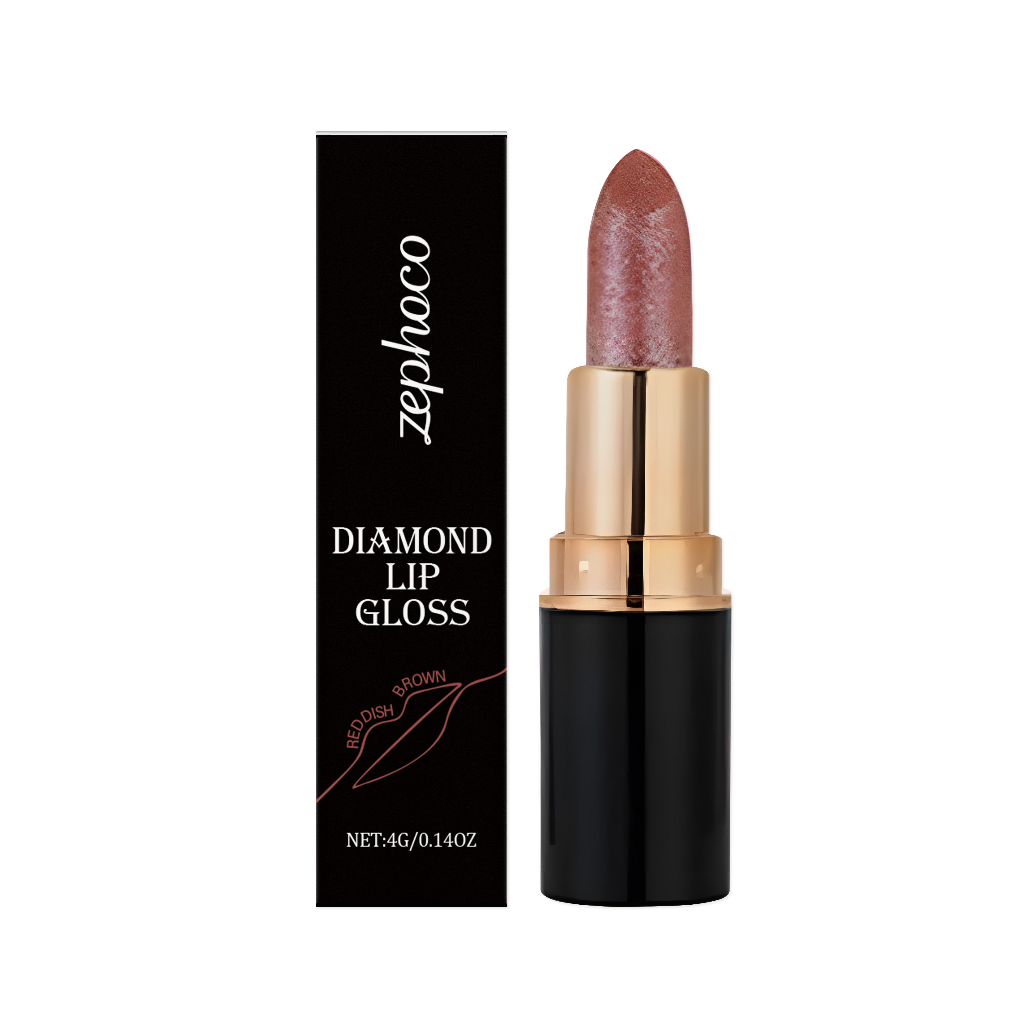 (Lilac Pink) Diamond Lip Gloss Shimmer Lipstick Natural Glossy Smooth Moist Easy Coloring Versatile Lip Makeup
