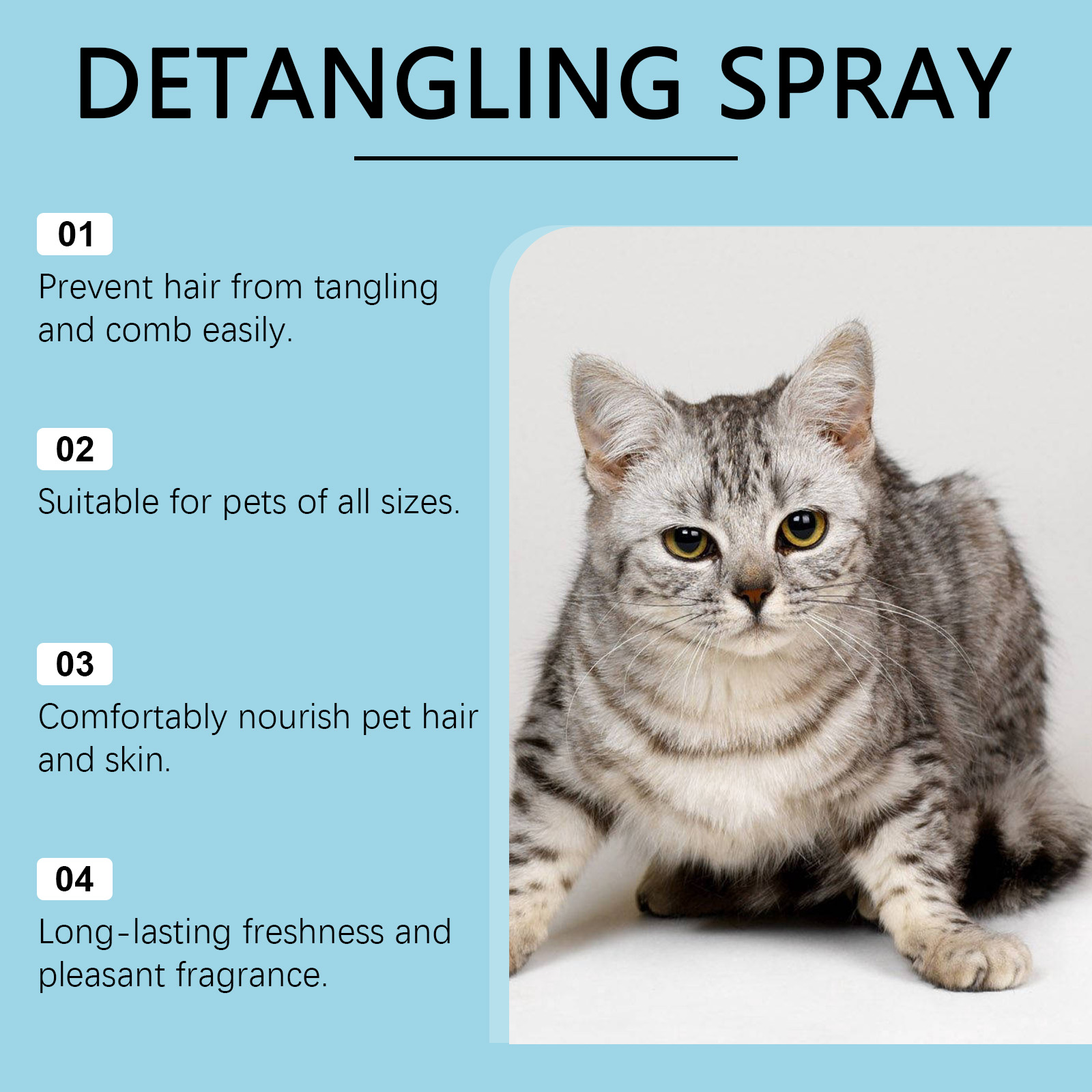Dog Detangling Spray Pet Anti Knot Clean Smooth Fluffy Hair Care For Canine Coat Grooming