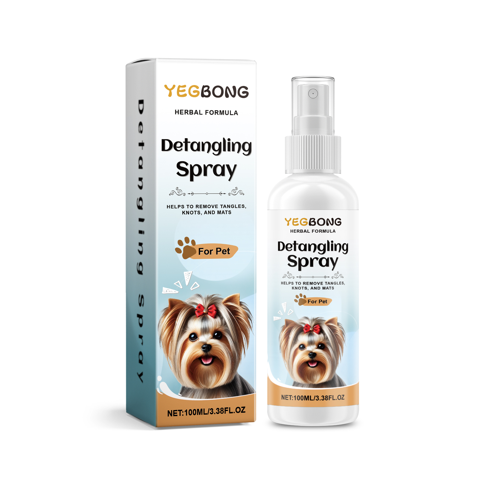 Dog Detangling Spray Pet Anti Knot Clean Smooth Fluffy Hair Care For Canine Coat Grooming