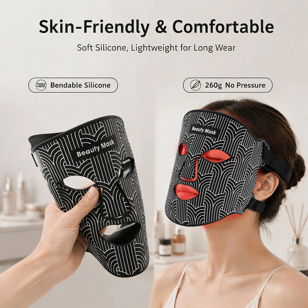 Facial LED Mask with Neck Red Light Near Infrared Therapy Beauty Mask Anti Aging Skin Rejuvenation Lifting Tighten Skin Care Gift