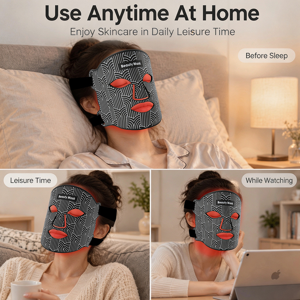 Facial LED Mask with Neck Red Light Near Infrared Therapy Beauty Mask Anti Aging Skin Rejuvenation Lifting Tighten Skin Care Gift