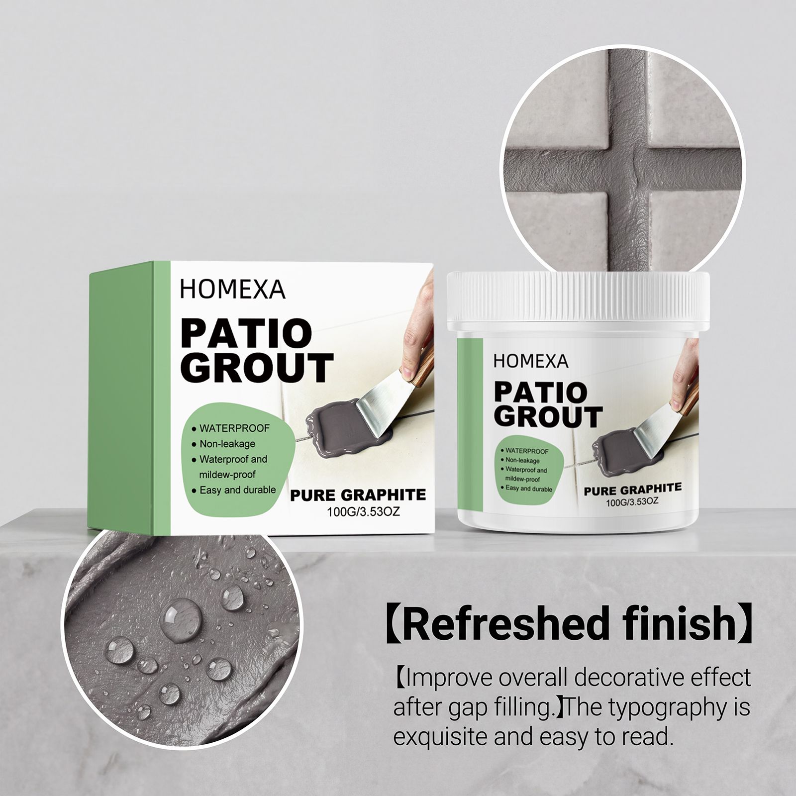 Tile Grout Filler Dark Gray For Bathroom Kitchen Floor Joint Sealing And Repair