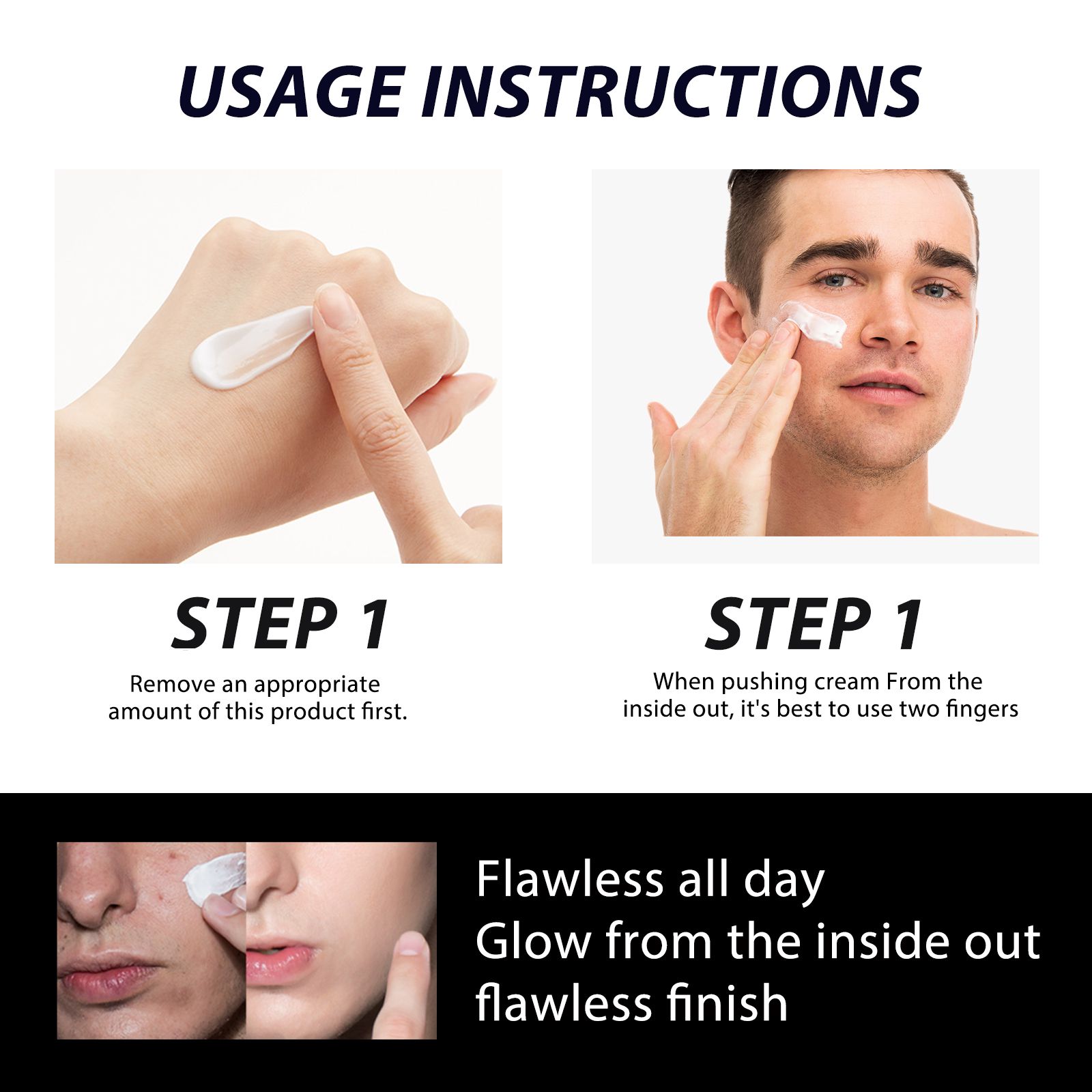 Men Tinted Face Cream Oil Control Concealer For Blemishes And Pores Daily Moisturizer