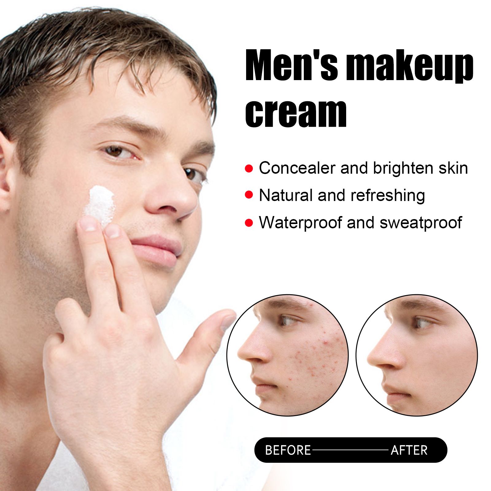 Men Tinted Face Cream Oil Control Concealer For Blemishes And Pores Daily Moisturizer