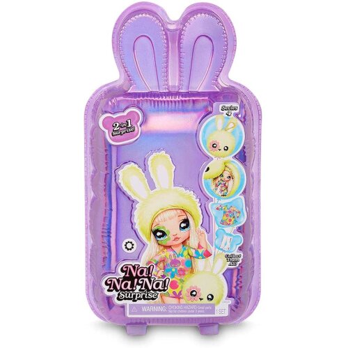 Na! Na! Na! Surprise, 2-in-1 Pom Doll with 10 cm Plush and 20 cm Soft Doll, Keyring and
