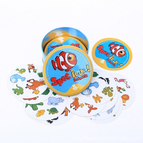 (Animals) Spot it Card Game Dobble Family Friend Party Game Fun 5 Games In 1 Kids