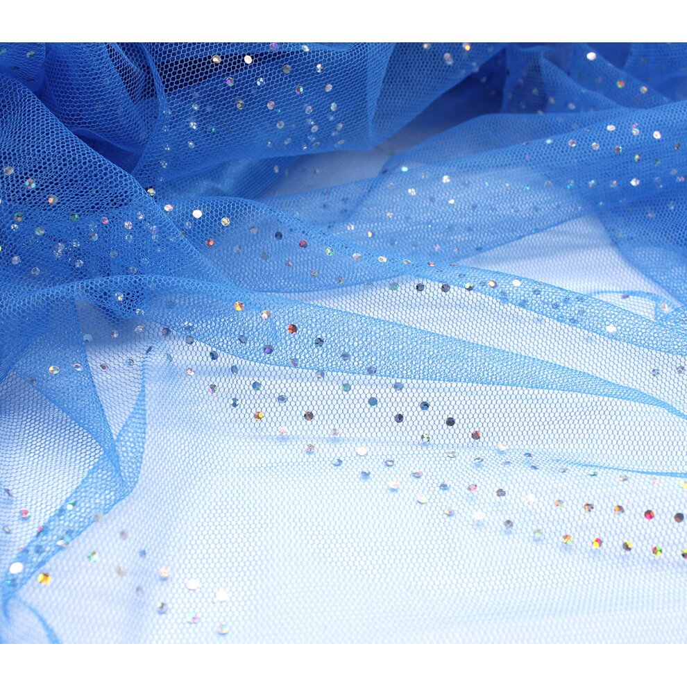 (9~10 Years) Girls Princess Dress Frozen Snow Queen Princess Elsa Dress for Girls Fancy Dress for Wedding, Party, Christmas Pageant, Cosplay-crown-jewelry scepter wig  blue gloves