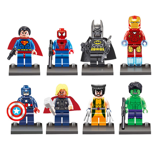 Marvel Avengers Minifigures Building Blocks Toys Includes Spiderman Batman Captain America Hulk Iron Man Thor Superhero Character Collection Toy with Bases for Children Adult Birthday Christmas Easter Ornaments Gifts for Kids