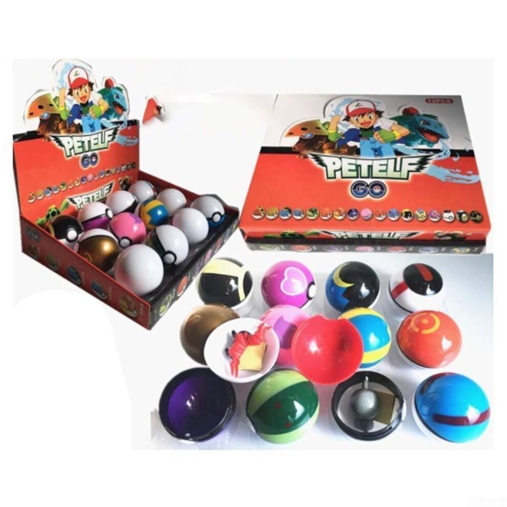 Pokémon Balls with Action Figures Ball Toy for Throwing Fun Toy Elf Ball Game Gift Battle Figure Dolls Creative Toys Gift for Children 12pcs Set