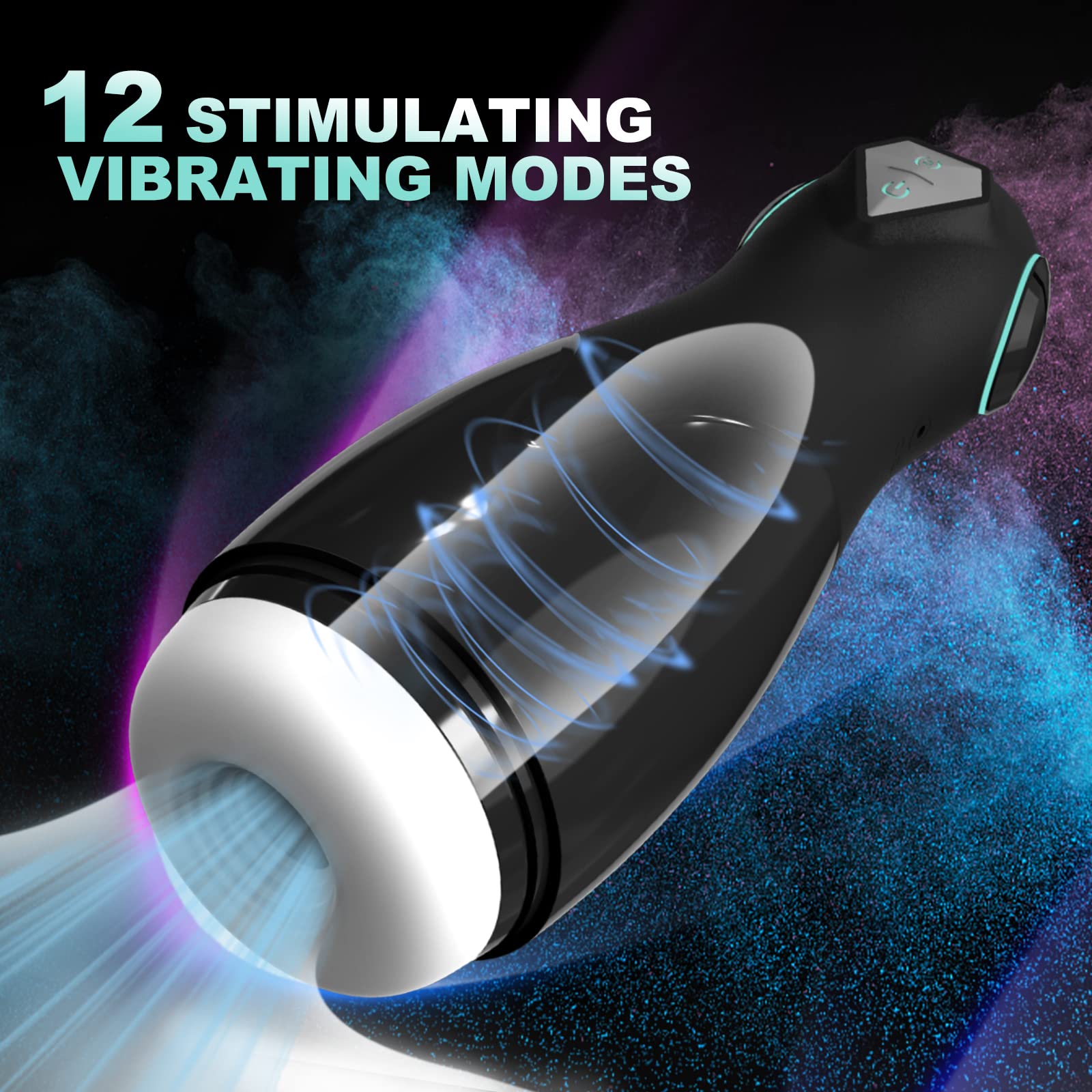 Electric Male Masturbator Cup for Penis Stimulation Pocket Pussy Rechargeable Sex Toy Automatic Sucking Adult Toys for Men with 5 Suction and 12 Vibrating Modes 3D Textured Realistic