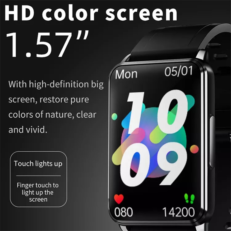 ECG Recorder Blood Glucose Smart Watch 1.57inch Monitor Fitness Smartwatch