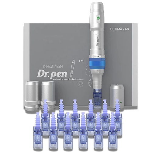 Dr. Pen Ultima A6 Microneedling Pen Dermapen Electric Microneedle Roller Pen Professional Skin Face Body Care Kit for Wrinkle Stretch Marks Scar Hair Loss Treat with 5pcs 12PIN 5pcs 36PIN 5pcs Nano Round Cartridges Needles
