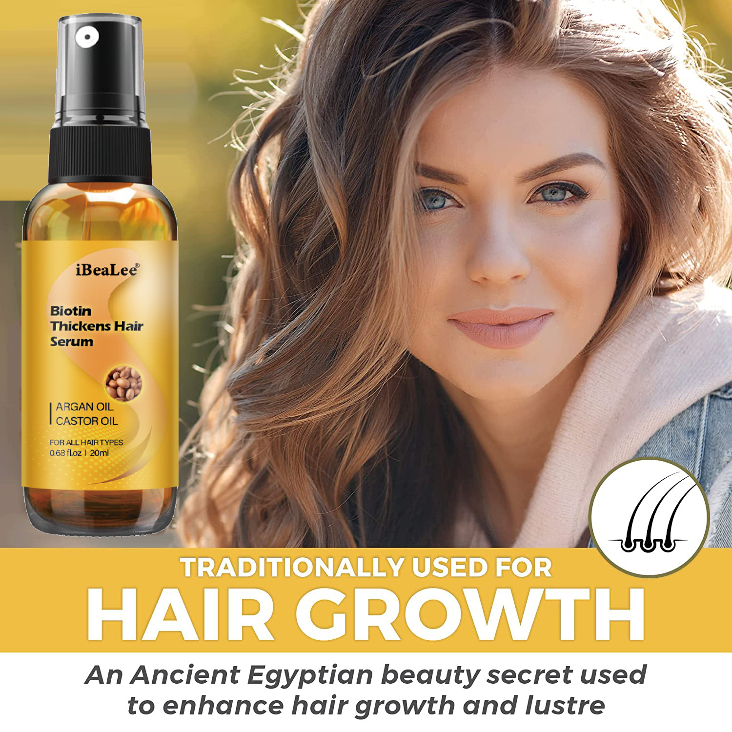 iBeaLee Hair Growth Serum Biotin Hair Loss Prevention Thinning Hair Treatment