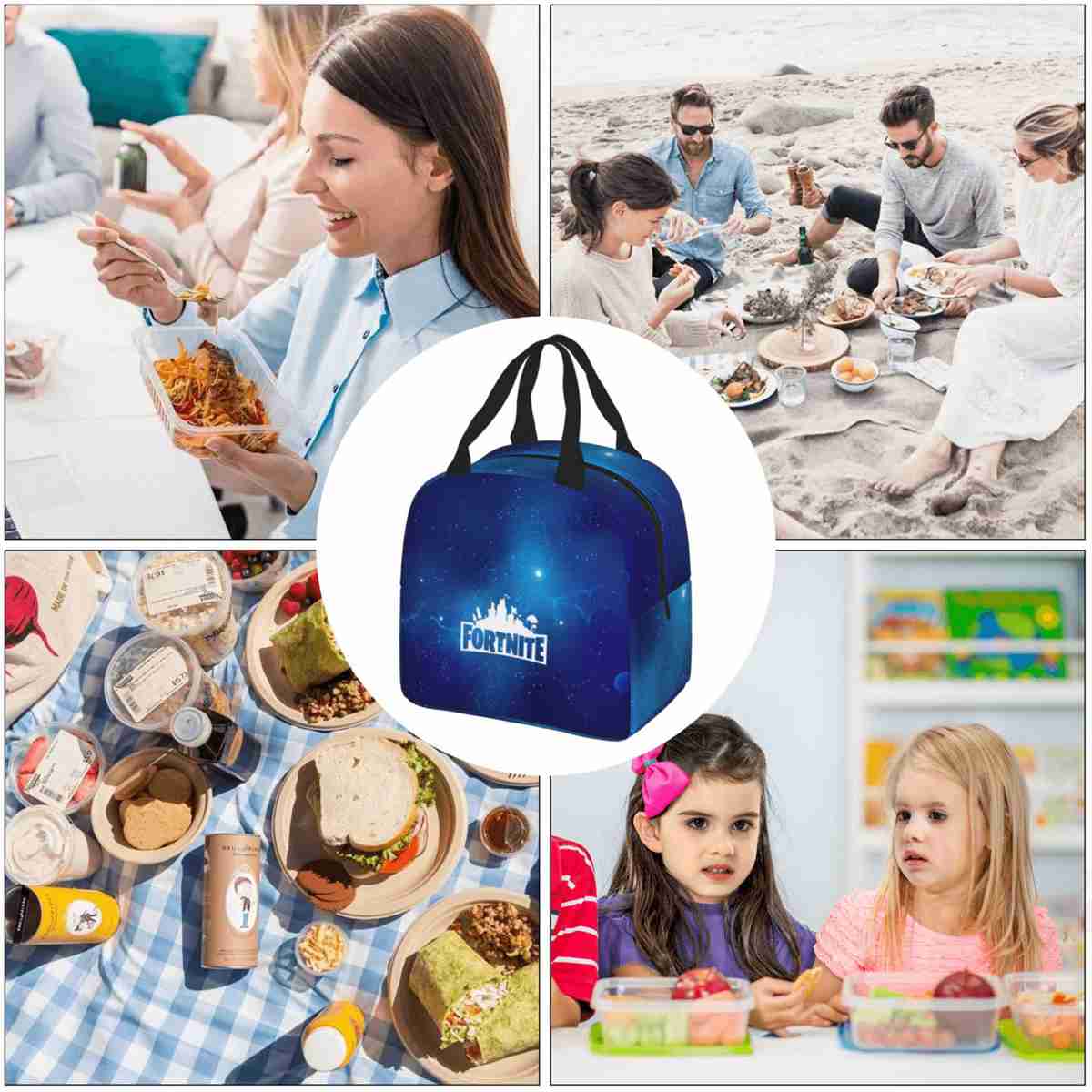 Fortnite Lunch Box Bag Children Outdoor Lunch Bag Portable Thermal Food Bag Lunch Box Bag XMAS Gift for Kids