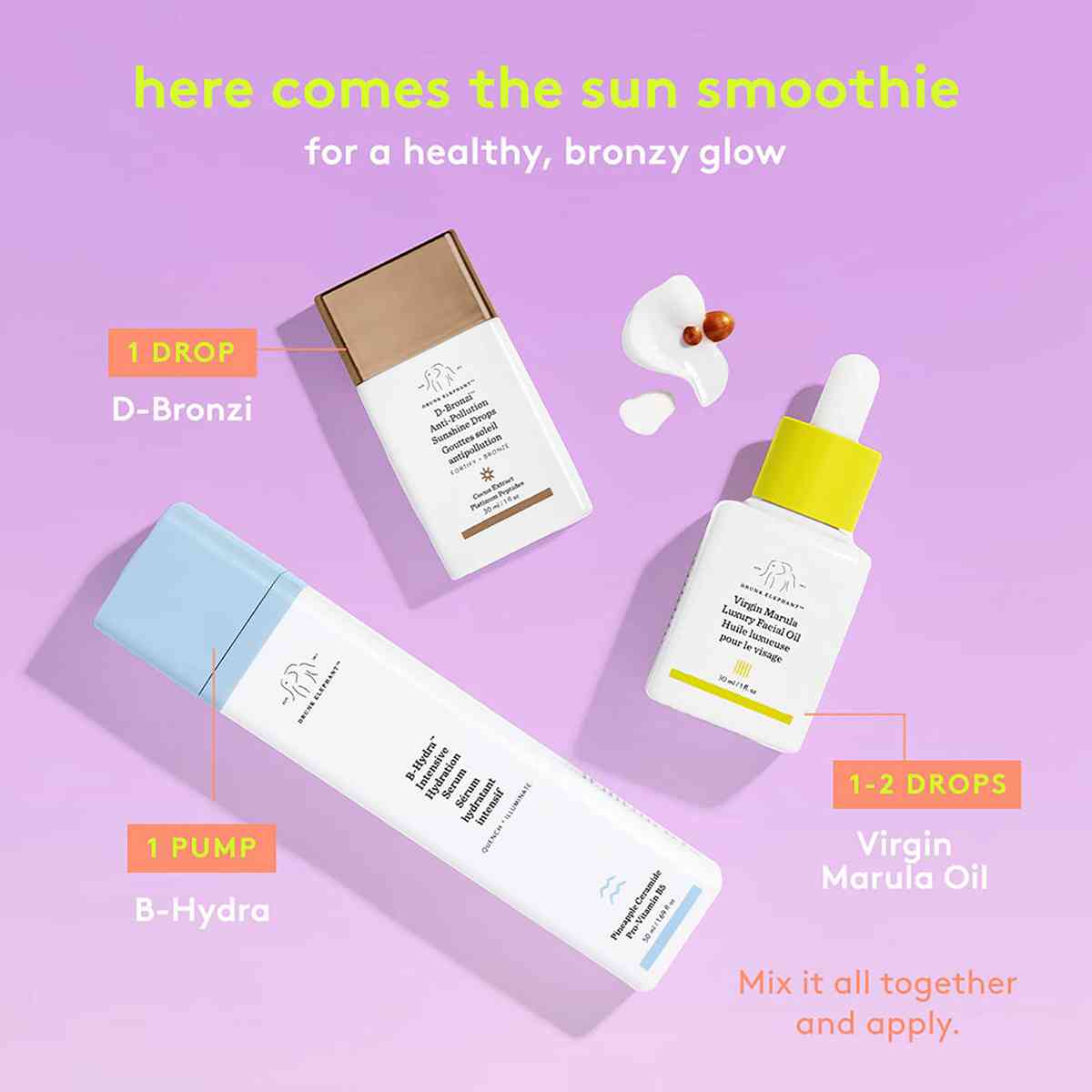 Drunk Elephant Virgin Marula Luxury Facial Oil 15ml Whitening for All and Sensitive Skin
