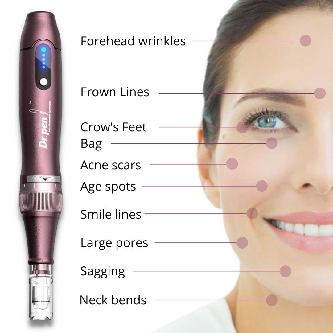 Dr. Pen Ultima A10 Authentic Multi Function Wireless Derma Beauty Pen Trusty Skin Care Tool Kit with Cartridges 12pins х2 36pins х2 Round Nano x2