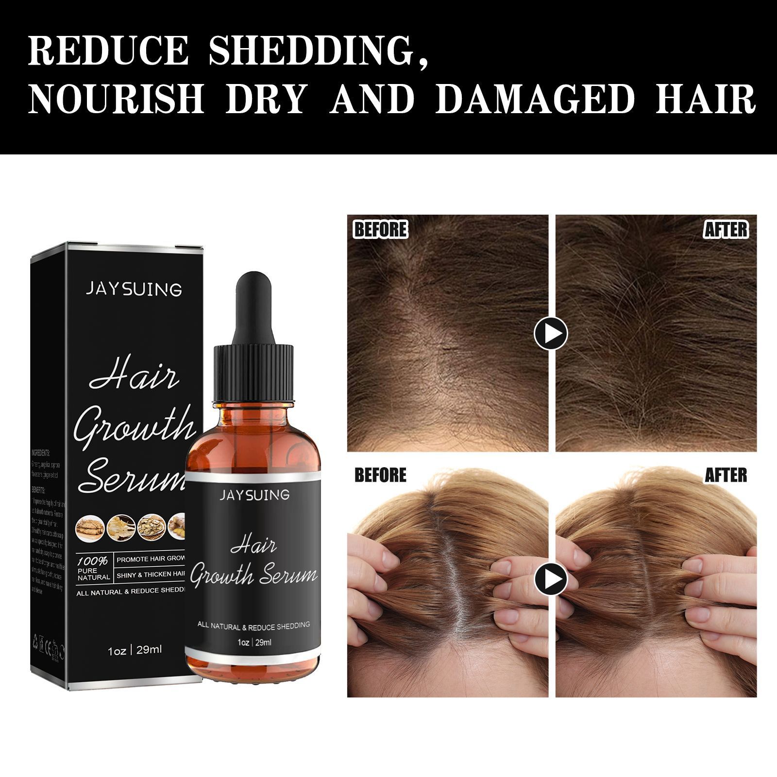 Hair Growth Serum Hair Care Essence Beard Essential Oils Moisturizing Hair Essence Natural Thickening Baldness Unisex