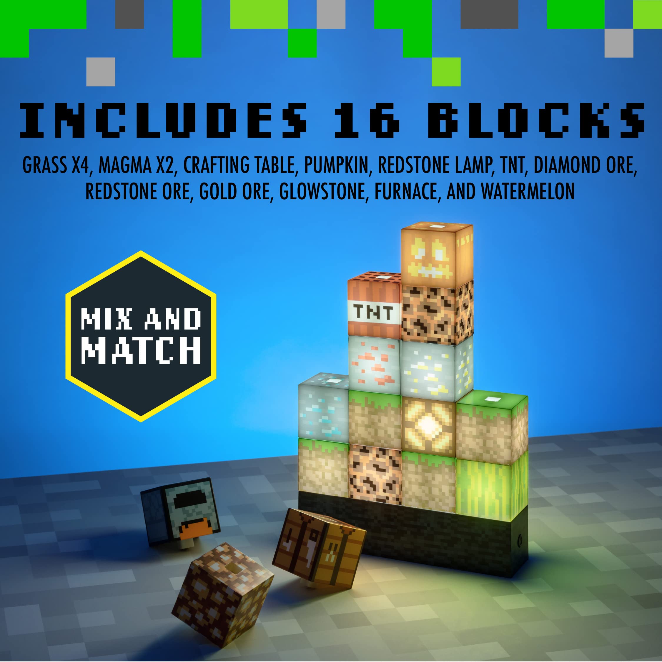 Minecraft Block Building Light Lamp Night Light Bedrock Base Minecraft Bedroom Accessories