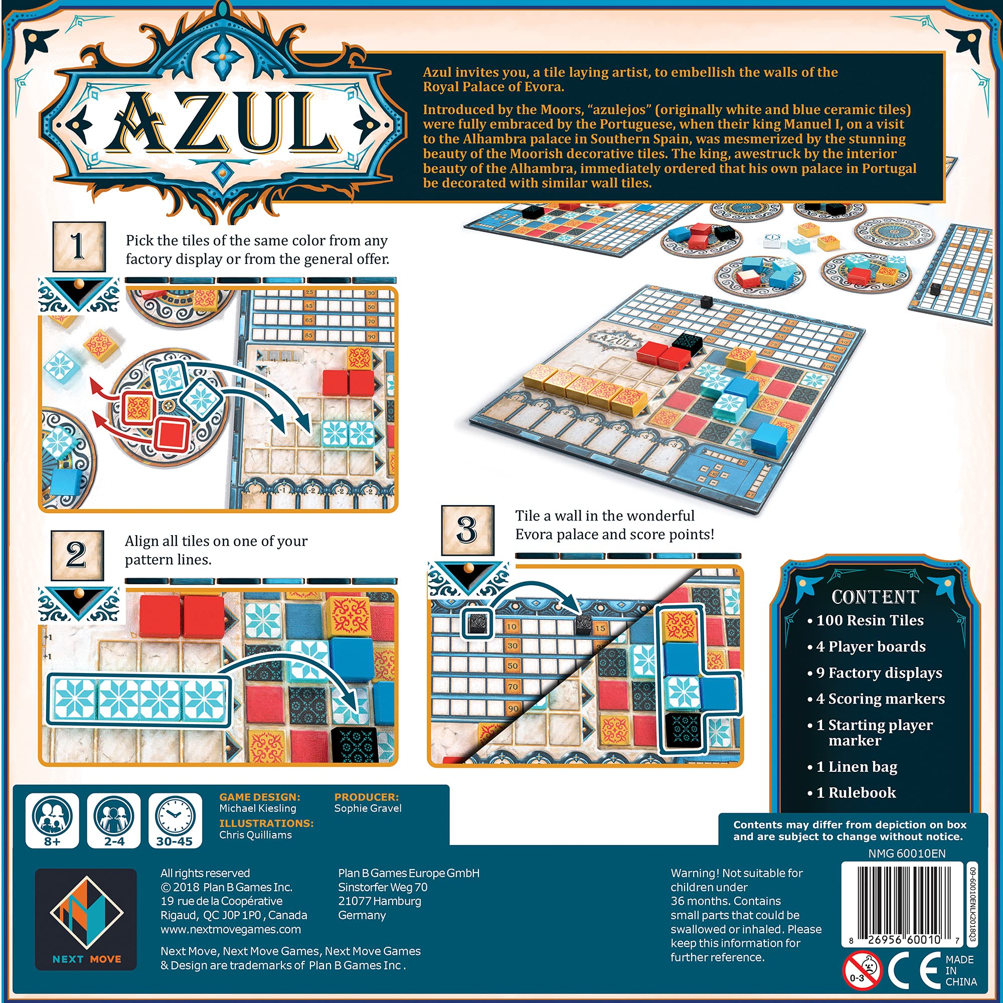 Azul Board Game Plan B Games Tile Laying Games New Sealed