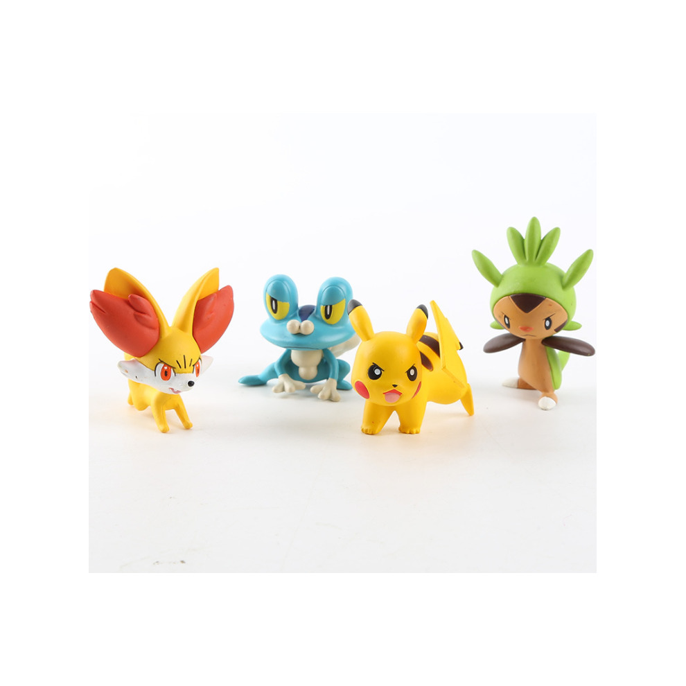 Pokemon 4 pieces set bouncing poke ball touch pop-up fighting toy