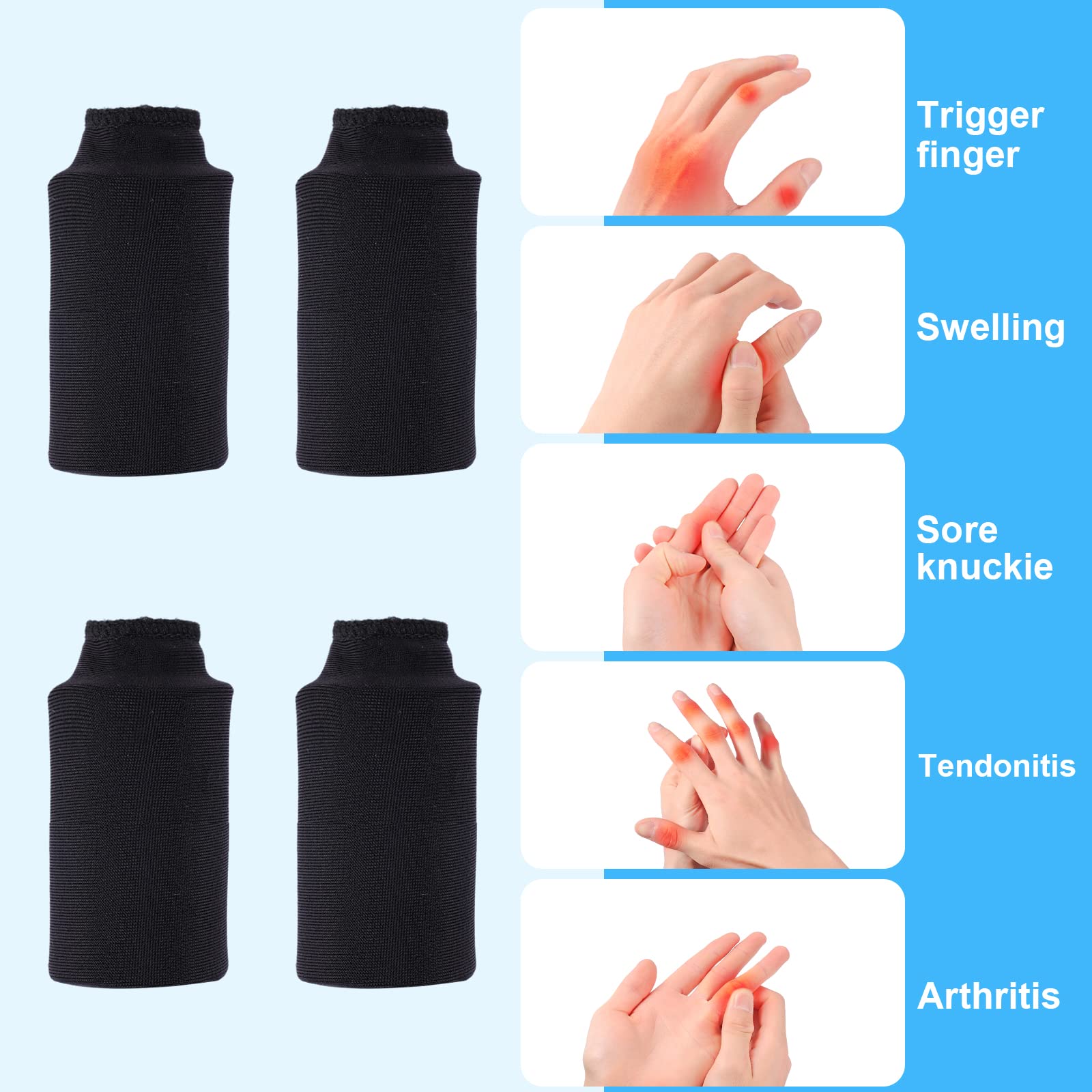 Finger Ice Sleeves Ice Packs for Fingers Thumbs and Toes Hot Cold Therapy for Arthritis Tendinitis Trigger Finger and Swollen Finger 4 PCS Pack