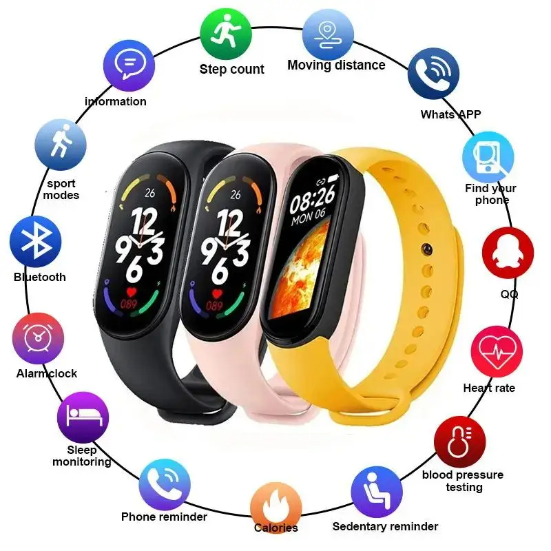 Smart Watch Smartband Heart Rate Smartwatch Fitness Tracker Blood Pressure Sport Bracelet for Men Women