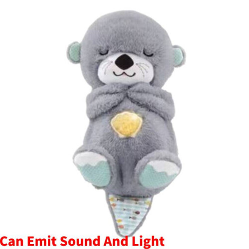 With Breathing Movement Soothing Sleeping Otter Toy Musical Stuffed Baby Toy