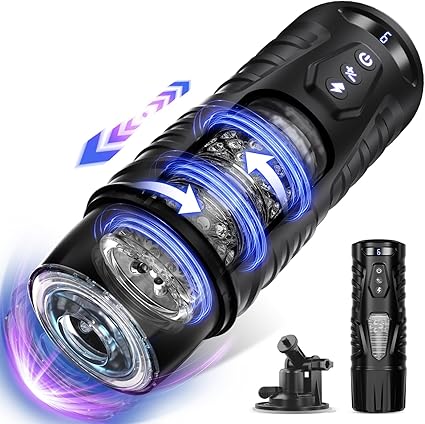 Male Sex Toys Masturbator Automatic Men Vibrator Mens Sex Toys Penis Stimulation Adult Toys Stroker with 7 Rotating Thrusting LCD Display