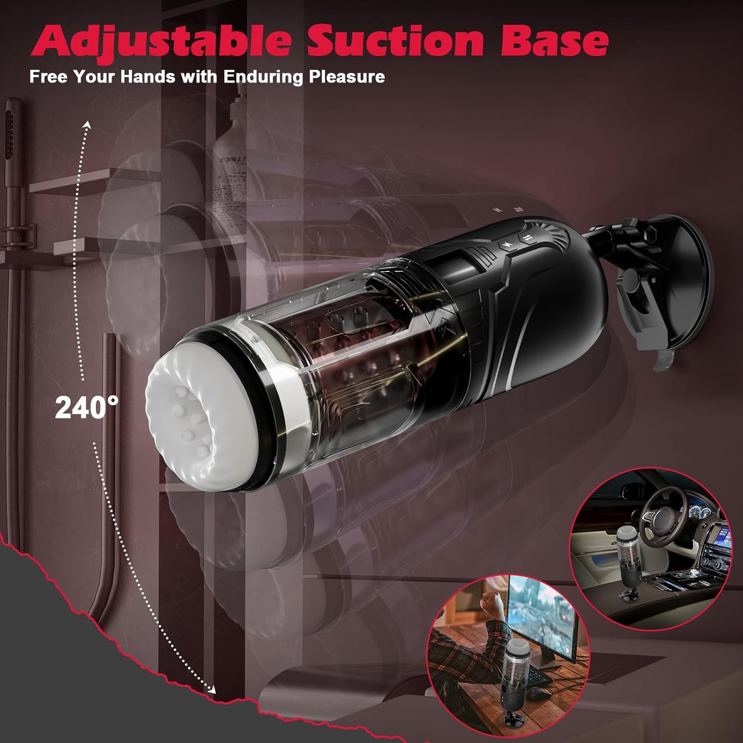 Automatic Male Masturbator Cup Sex Toys for Men Telescopic Rotating Vibration Male Adult Toys for Penis Stimulation UK Penis Pump Vibrator Stroker Toy