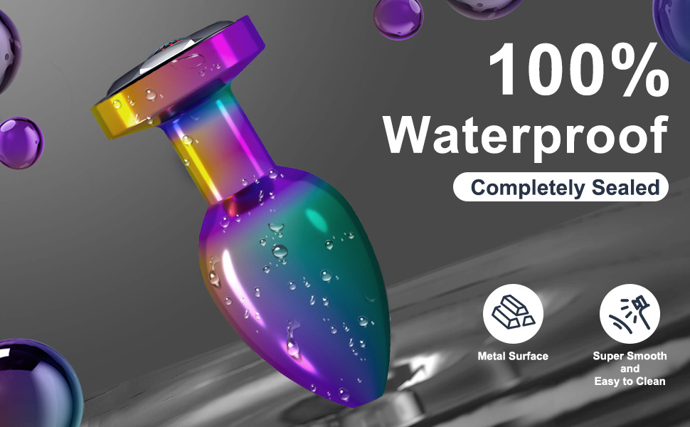 (Colorful) Anal Plug Vibrator Metal Wireless Remote Control Butt Plug Men Prostate Massager Portable Female Masturbator Dildo Sex Toys for Women Men Adult Games