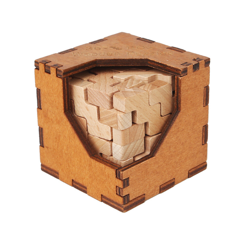 2024 New 3D Wooden Brain Teasers Logic Box Puzzle Game for Adults