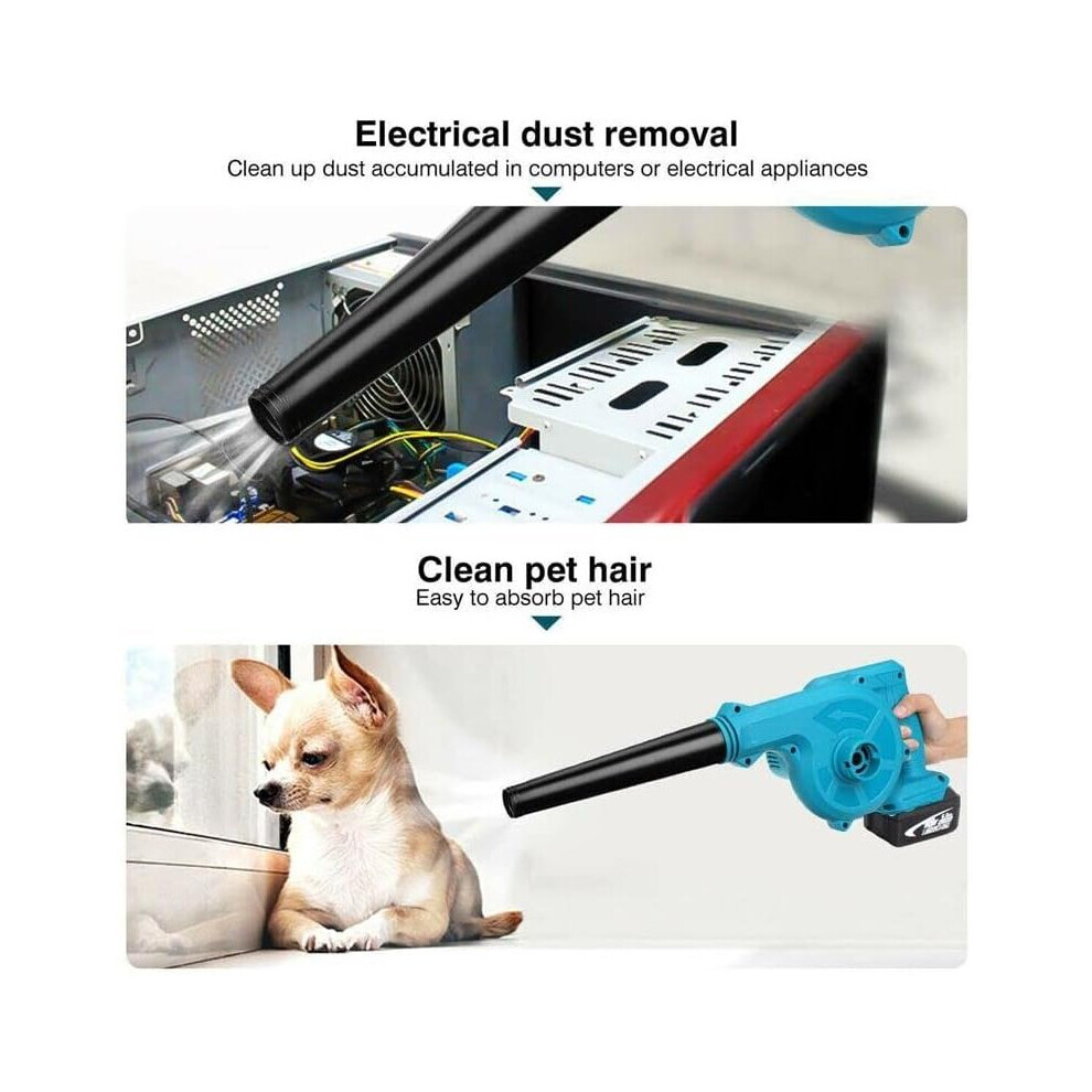 2IN1 Cordless Air Leaf Blower Vacuum+2x Battery 5.5A-Makita Compatible