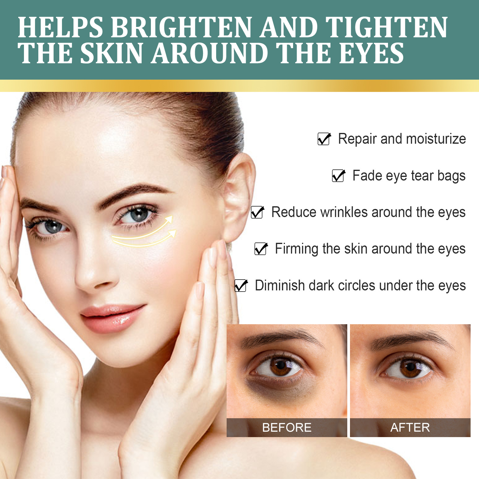 EELHOE Eye Cream Jasmine Ointment for Lightening Dark Circles Remove Eye Bags Puffiness Lifting Firming Eyes Care Moisturizing Anti Wrinkle Eye Cream