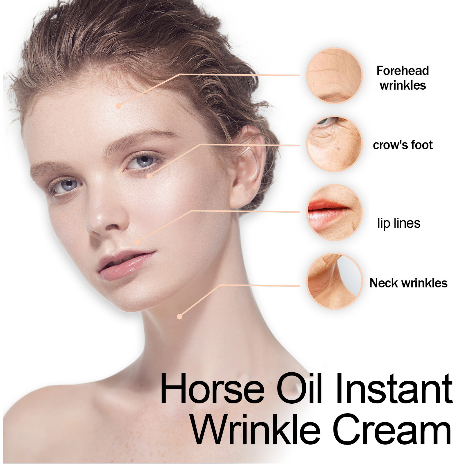 (1 PC) Horse Oil Instant Anti Wrinkle Cream Brightening Smooth Firming Lifting Anti Aging Fade Fine Lines Spot Moisturizing Whitening Repair Skin Skin Rejuvenation
