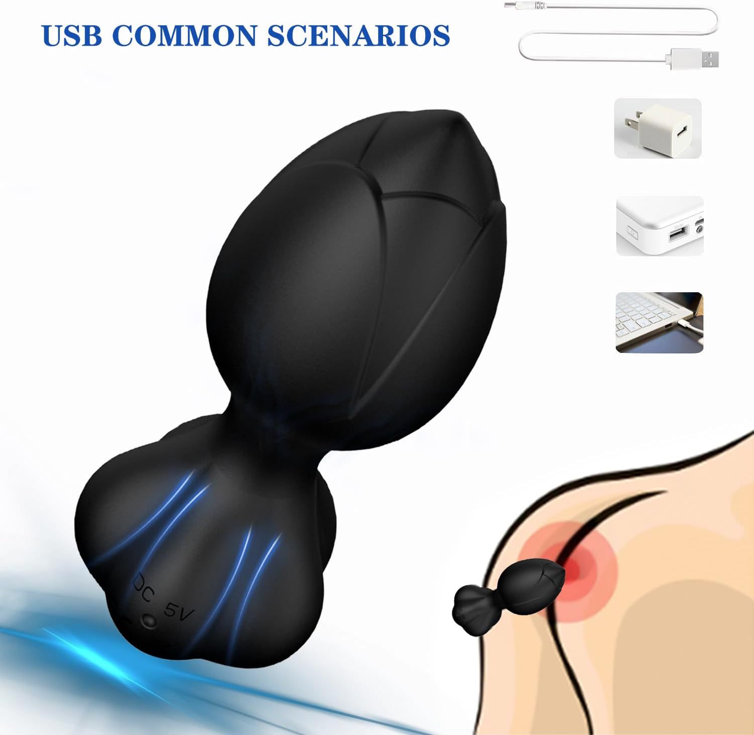 (Rose Red) Rose Anal Plug Vibrator Wireless Remote Butt Plug Love Egg Anal Vibrator Sex Toy For Woman Vibration G-Spot Jumping Egg Adult Products 10 Frequency