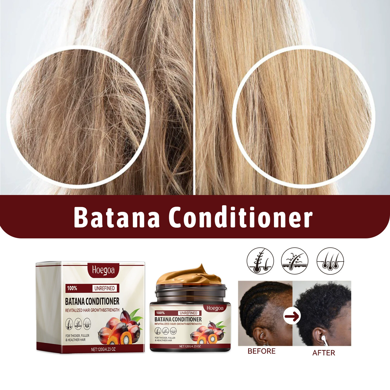 Batana Conditioner Deep Moisturizing Strengthens Roots Repair Damaged Keep Smoothing Hair Nourishing Conditioners