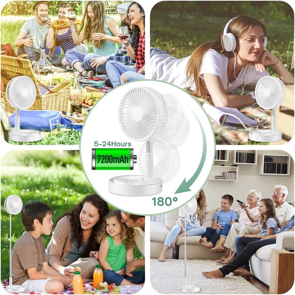 Foldaway Stand Fan Rechargeable Fan Portable Fan Desk and Table Fan UK