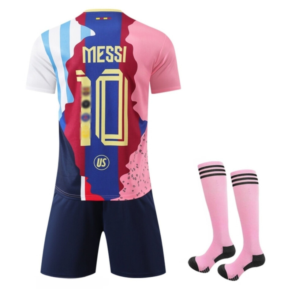 (Default) 2526 Activewear Print 10 Messi Football Fans Jersey Shirt Set For Kids