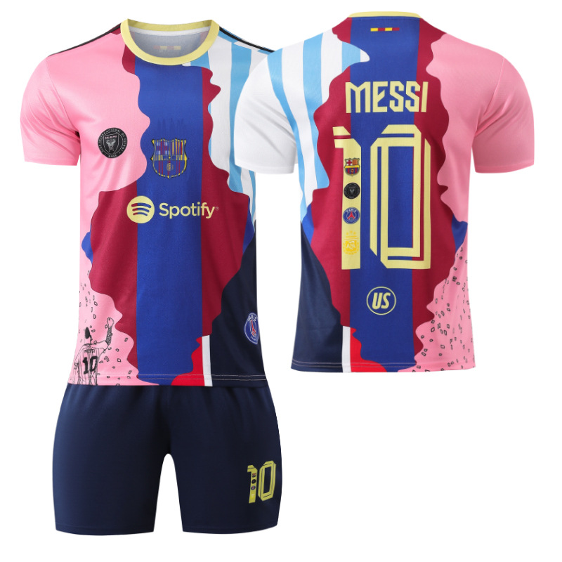 (Default) 2526 Activewear Print 10 Messi Football Fans Jersey Shirt Set For Kids